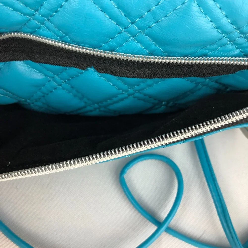 Far Nine Womens Turquoise Blue Quilted Mini Crossbody Bag